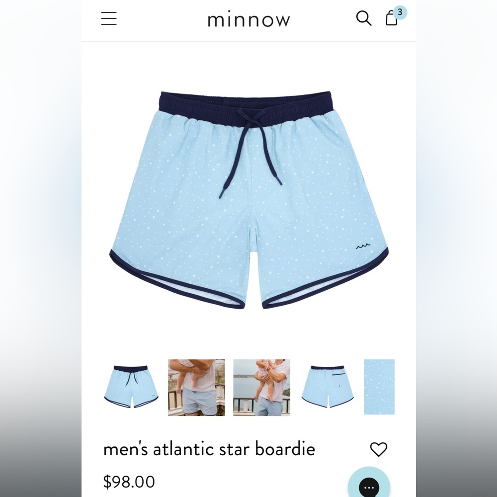 Minnow Men’s Atlantic star boardie size Medium brand new with tags!